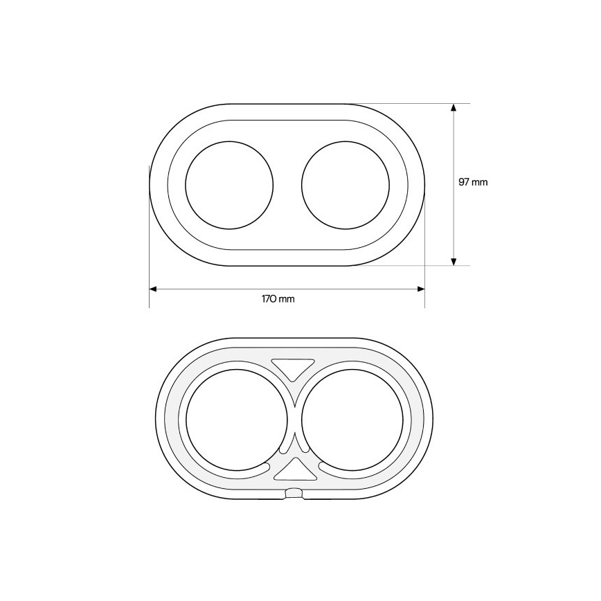 Elhard - Ceramic Retro Double Frame, White