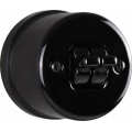 Elhard - Ceramic Retro Double-Gang Staircase Switch with Lever, No. 6+6, Black