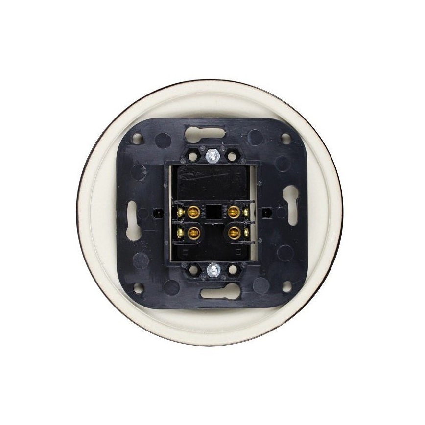 Elhard - Ceramic Retro Double-Gang Staircase Rocker Switch, Frameless, No. 6+6, Black