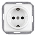 Elhard - Ceramic Retro Frameless SCHUKO Household Socket 230V White