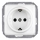 Elhard - Ceramic Retro Frameless SCHUKO Household Socket 230V White