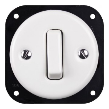 Elhard - Ceramic Retro Frameless Single-Gang Switch No. 1, White