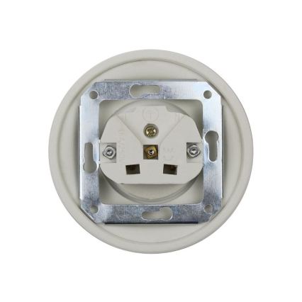 Elhard - Ceramic Retro Frameless Wall Socket 230V White