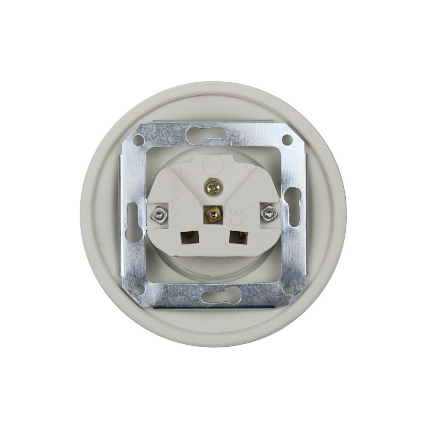 Elhard - Ceramic Retro Frameless Wall Socket 230V White