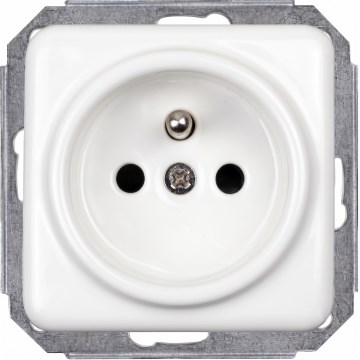 Elhard - Ceramic Retro Household Socket, Frameless, 230V, White