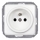 Elhard - Ceramic Retro Household Socket, Frameless, 230V, White