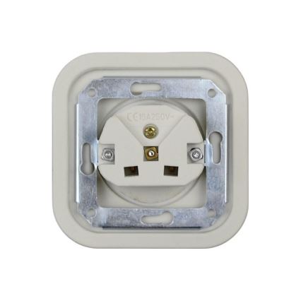 Elhard - Ceramic Retro Household Socket, Frameless, 230V, White