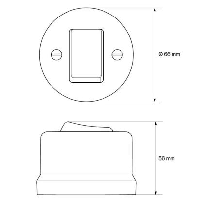 Elhard - Ceramic retro intermediate (cross) switch with wide rocker No. 7, white