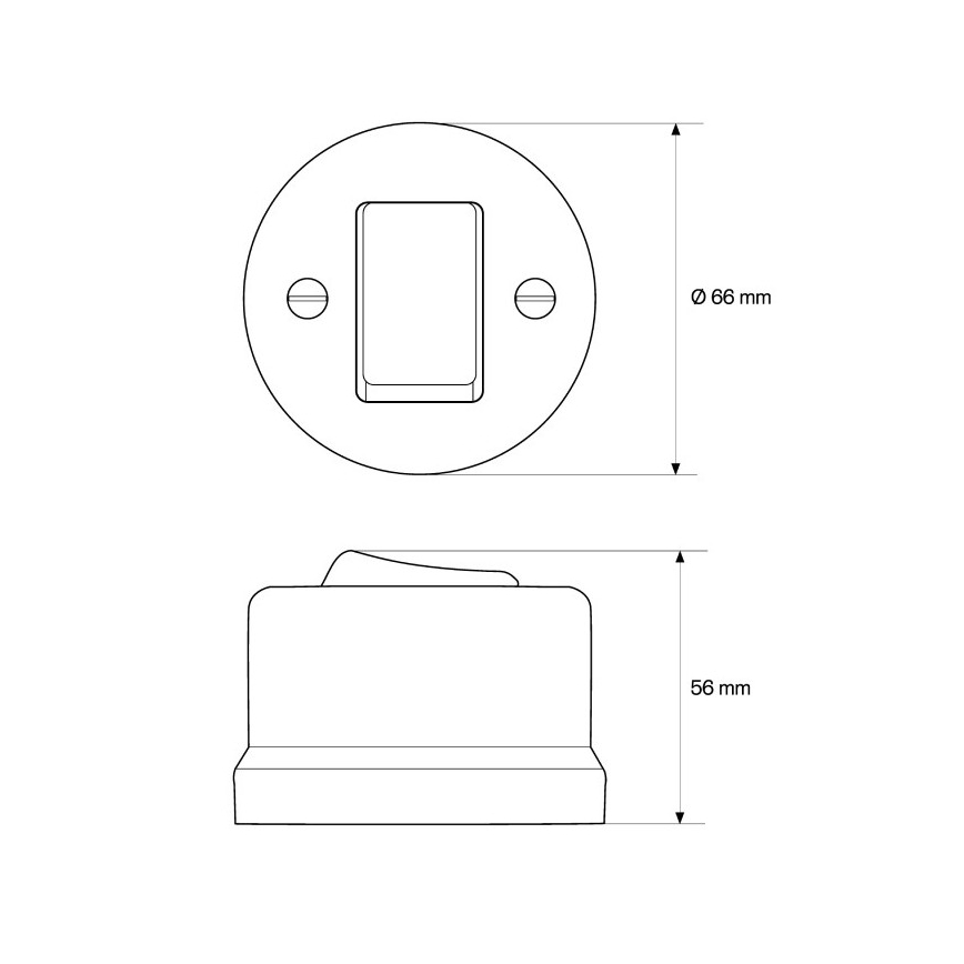 Elhard - Ceramic retro intermediate (cross) switch with wide rocker No. 7, white