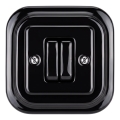 Elhard - Ceramic retro multi-gang switch with frame No. 5, black