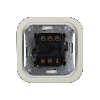 Elhard - Ceramic Retro Rotary 4-way (cross) Switch, Frameless, No. 7, Black