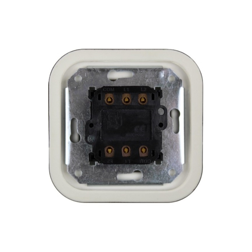 Elhard - Ceramic Retro Rotary 4-way (cross) Switch, Frameless, No. 7, Black