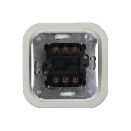 Elhard - Ceramic Retro Rotary 4-Way Switch, Frameless, No. 7, White