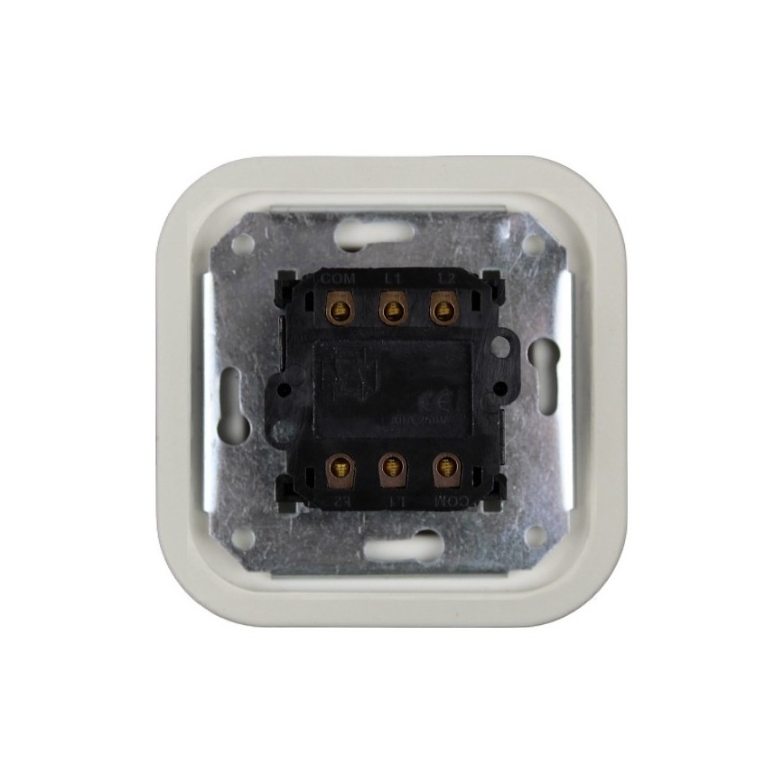 Elhard - Ceramic Retro Rotary 4-Way Switch, Frameless, No. 7, White