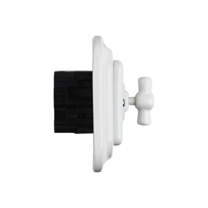 Elhard - Ceramic Retro Rotary Series Switch with Frame No. 5, White