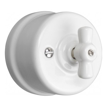 Elhard - Ceramic Retro Rotary Staircase Switch No. 6, White