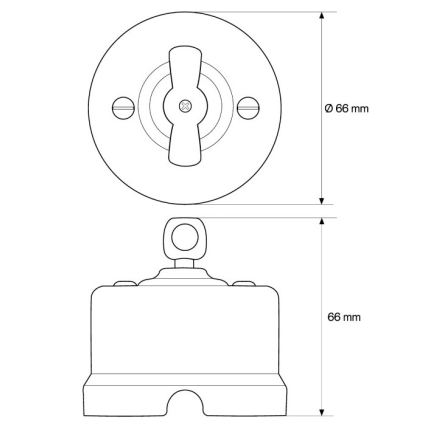 Elhard - Ceramic Retro Rotary Staircase Switch No. 6, White