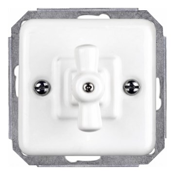 Elhard - Ceramic Retro Rotary Switch, Frameless, No. 1/0, White