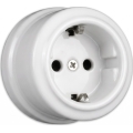 Elhard - Ceramic Retro SCHUKO 230V Household Socket White
