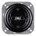 Elhard - Ceramic Retro SCHUKO Household Socket, Frameless, 230 V, Black