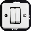 Elhard - Ceramic Retro Serial Switch, Frameless, No. 5, White