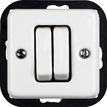 Elhard - Ceramic Retro Serial Switch, Frameless, No. 5, White