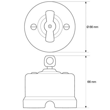 Elhard - Ceramic Retro Series Rotary Switch No. 5, Black