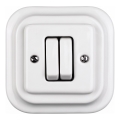 Elhard - Ceramic Retro Series Switch with Frame No. 5, White