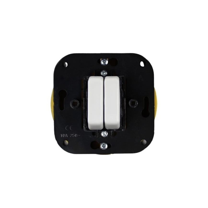 Elhard - Ceramic Retro Series Switch with Frame No. 5, White