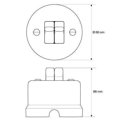 Elhard - Ceramic retro series switch with toggle No. 5, white
