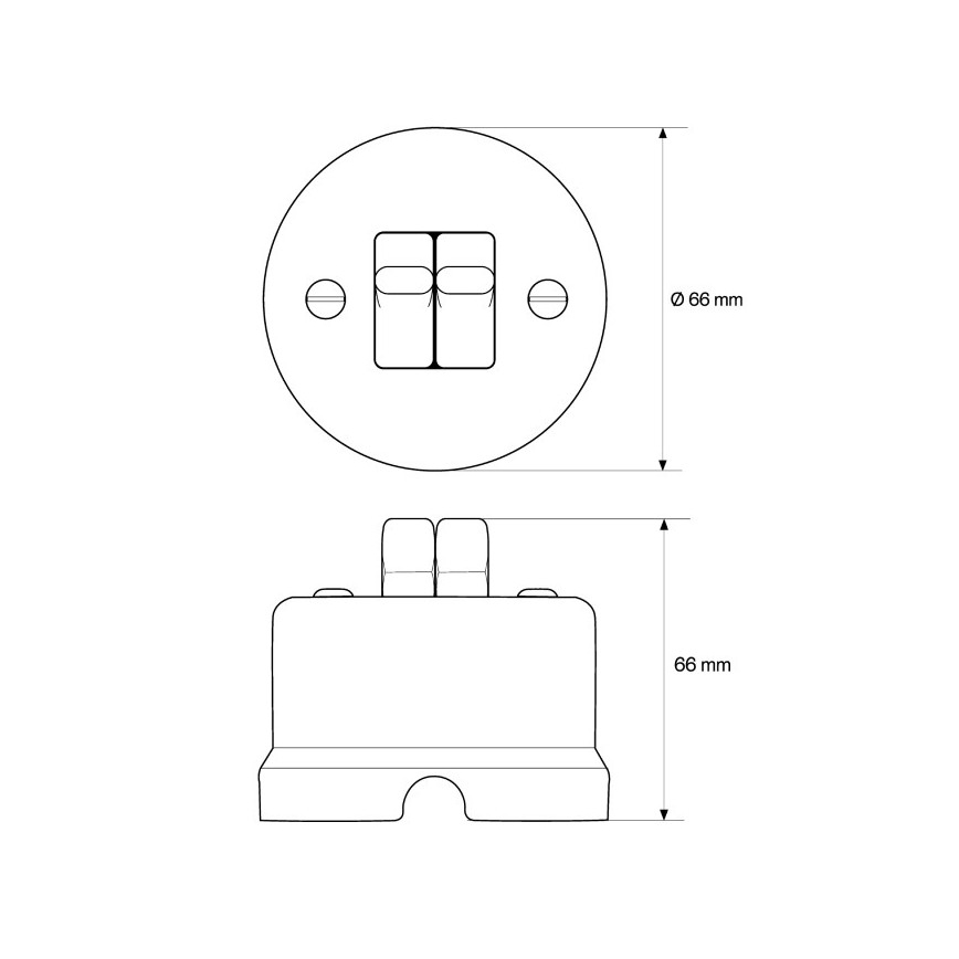 Elhard - Ceramic retro series switch with toggle No. 5, white