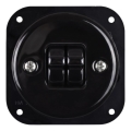 Elhard - Ceramic retro series toggle switch with lever, frameless No. 5, black