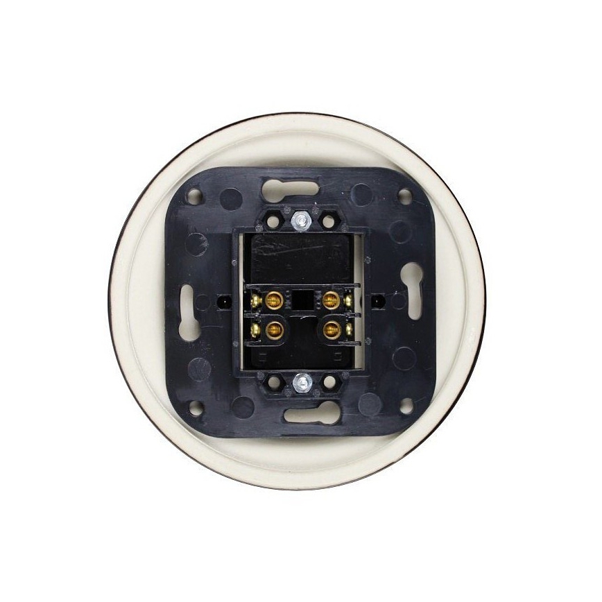 Elhard - Ceramic retro series toggle switch with lever, frameless No. 5, black