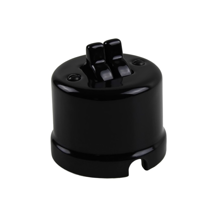 Elhard - Ceramic Retro Series Toggle Switch with Lever No. 5, Black