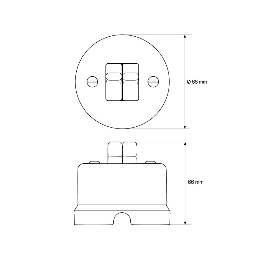Elhard - Ceramic Retro Series Toggle Switch with Lever No. 5, Black