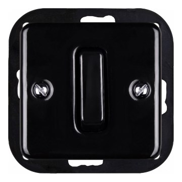 Elhard - Ceramic retro single-button, frameless, No. 1/0, black