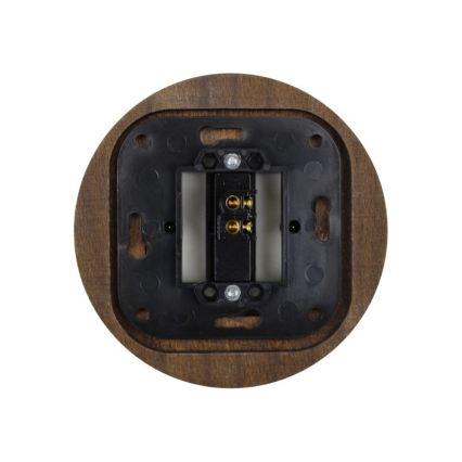Elhard - Ceramic retro single-gang switch with frame č. 1, white/dark wood
