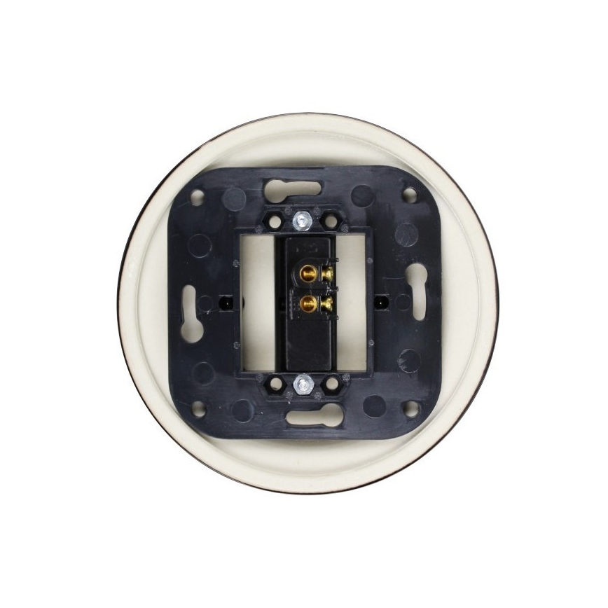 Elhard - Ceramic retro single light switch with frame No. 1, black
