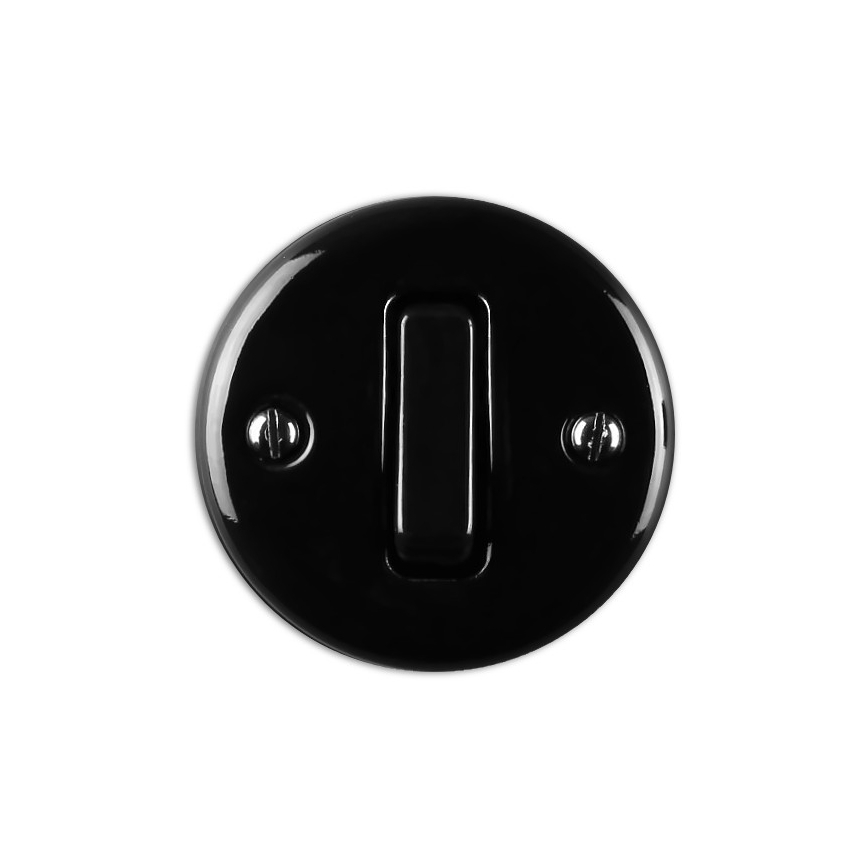 Elhard - Ceramic Retro Single-Pole Switch No. 1/0, Black