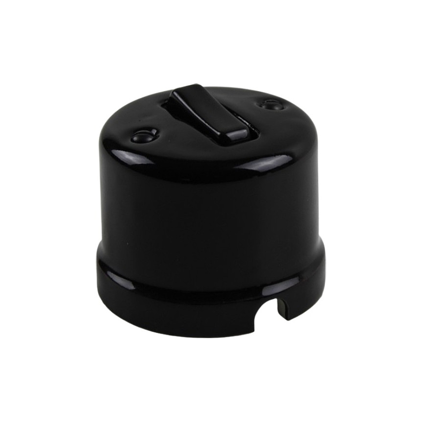 Elhard - Ceramic Retro Single-Pole Switch No. 1/0, Black