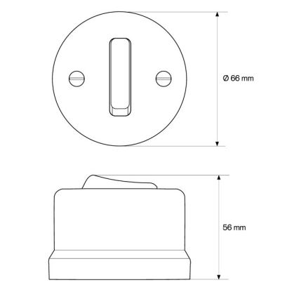Elhard - Ceramic Retro Single-Pole Switch No. 1/0, Black