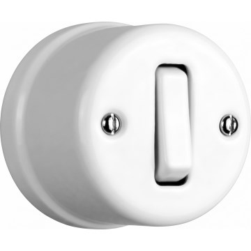 Elhard - Ceramic Retro Single-Pole Switch No. 1/0, White