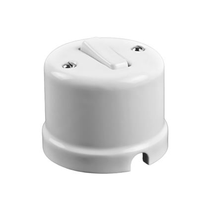 Elhard - Ceramic Retro Single-Pole Switch No. 1/0, White