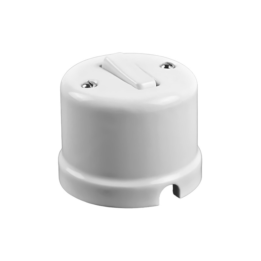 Elhard - Ceramic Retro Single-Pole Switch No. 1/0, White
