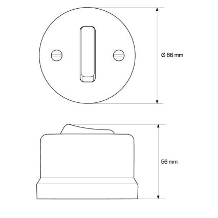 Elhard - Ceramic Retro Single-Pole Switch No. 1 White