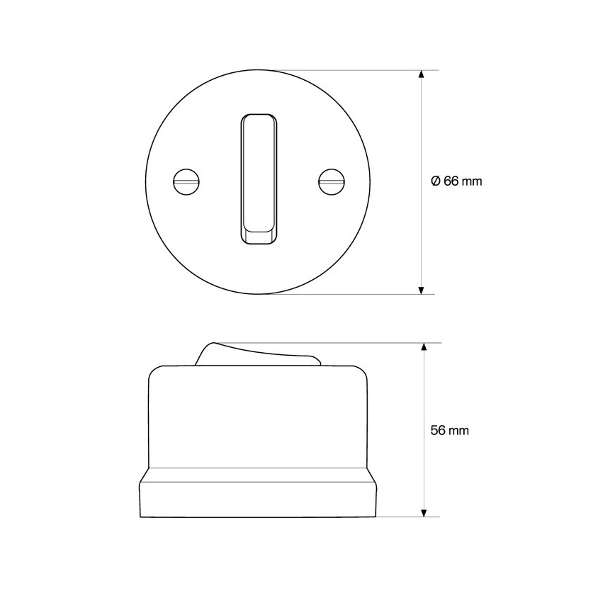 Elhard - Ceramic Retro Single-Pole Switch No. 1 White