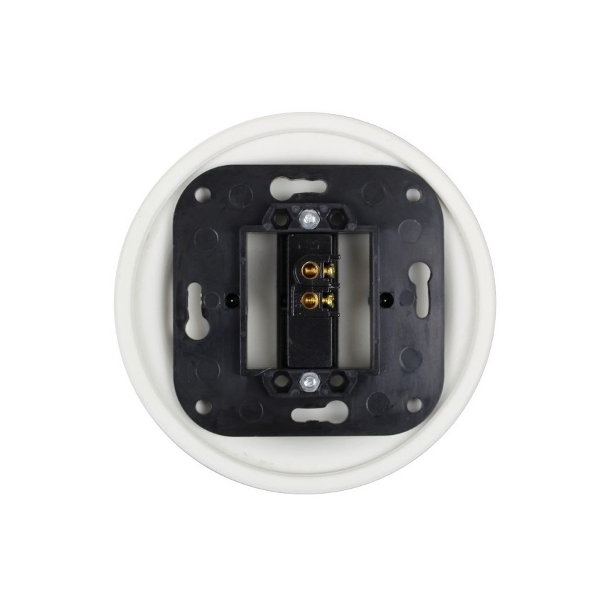 Elhard - Ceramic retro single-pole switch with frame č. 1, white