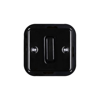 Elhard - Ceramic Retro Single-Pole Switch with Frame No. 1, Black