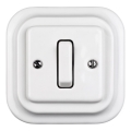 Elhard - Ceramic Retro Single-Pole Switch with Frame No. 1, White