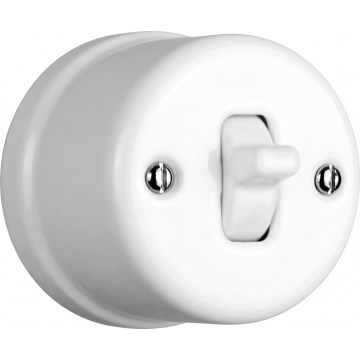 Elhard - Ceramic Retro Single-Pole Toggle Switch No. 1, White